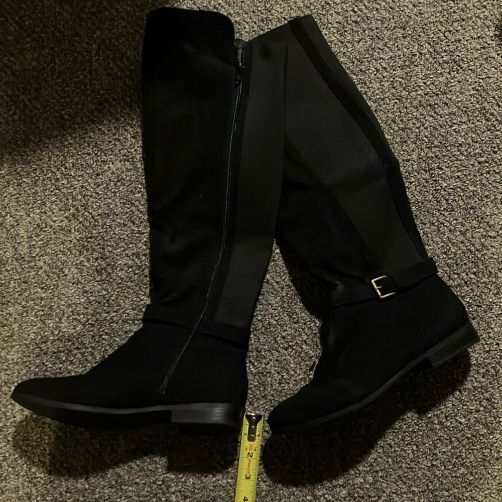 Style & Co Black Over the Knee Boots with Buckle Detail